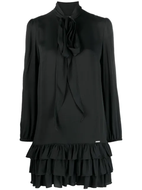 DSQUARED2 pussy-bow ruffle-trim minidress