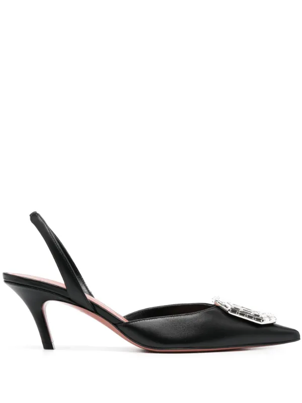 Amina Muaddi Zapatillas Camelia Con Tacón 60mm Negro FARFETCH EC