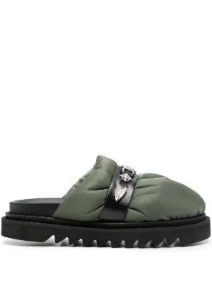 Toga Virilis Eyelet Metal Sabot Loafers | Black | FARFETCH