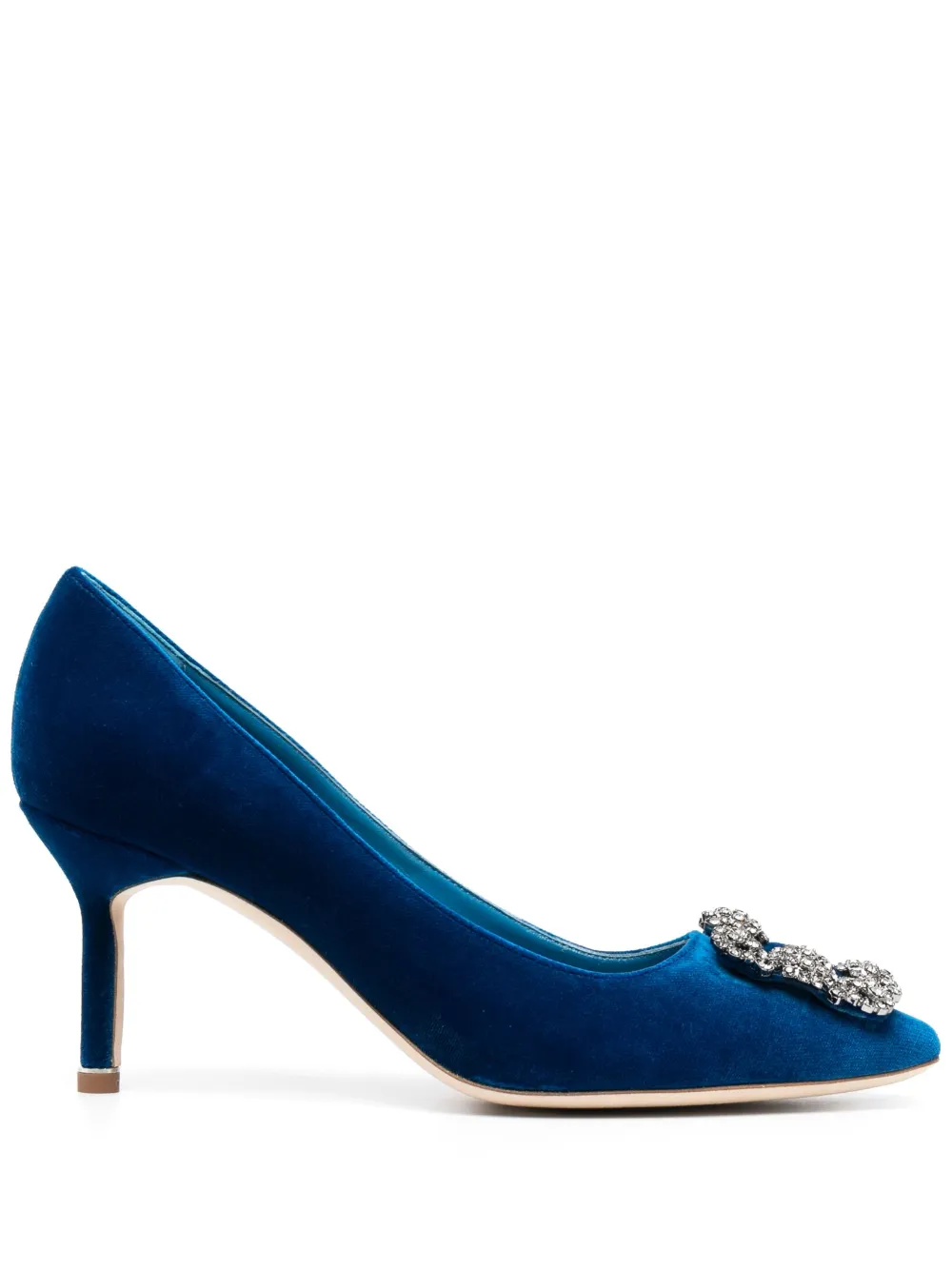 Manolo Blahnik Hangisi 70mm Crystal-buckle Pumps In Blue