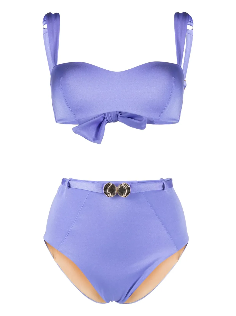 Noire Swimwear Seashell バンドゥ ビキニ - パープル Noire Swimwear Seashell バンドゥ ビキニ - パープル