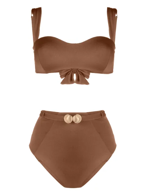 Noire Swimwear seashell-motif bandeau bikini set