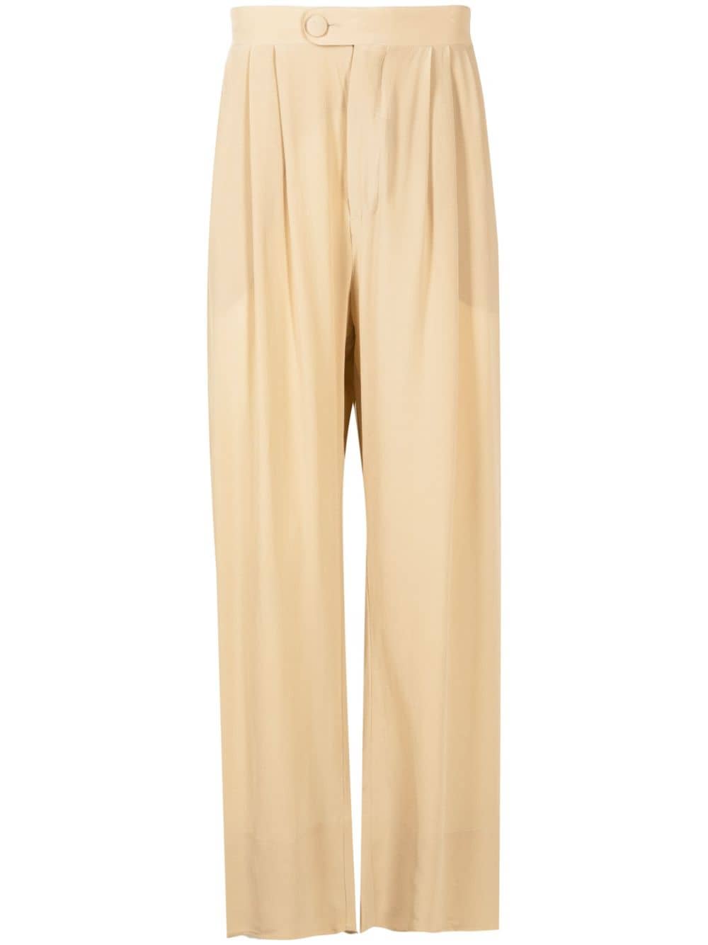 wide-leg silk trousers