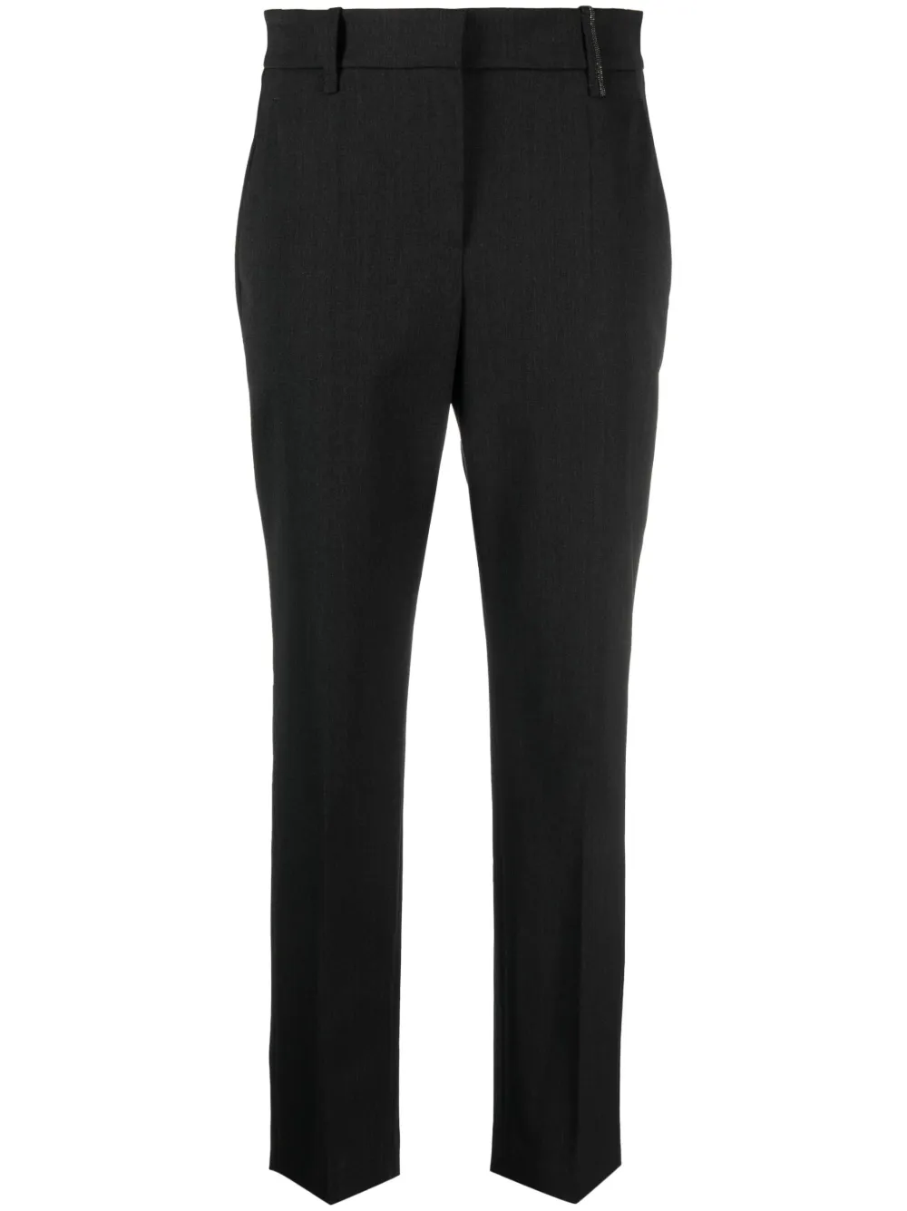 Brunello Cucinelli Monili bead-embellished cropped trousers | Grey | Image 1