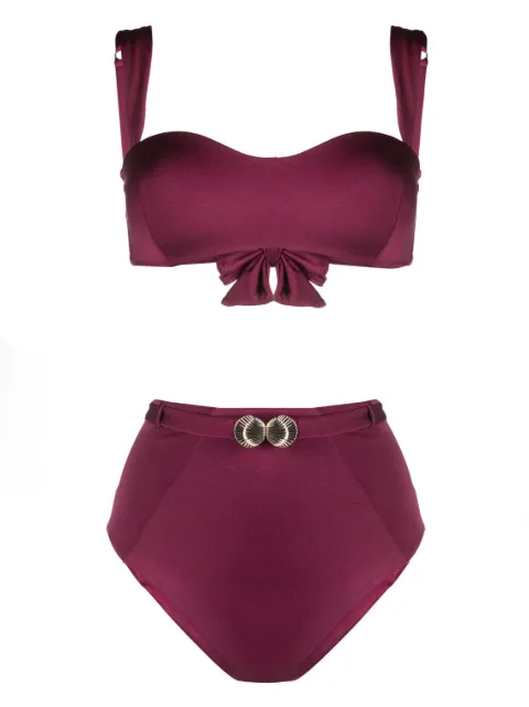 Noire Swimwear bikini estilo bandeau con detalle de conchas de mar