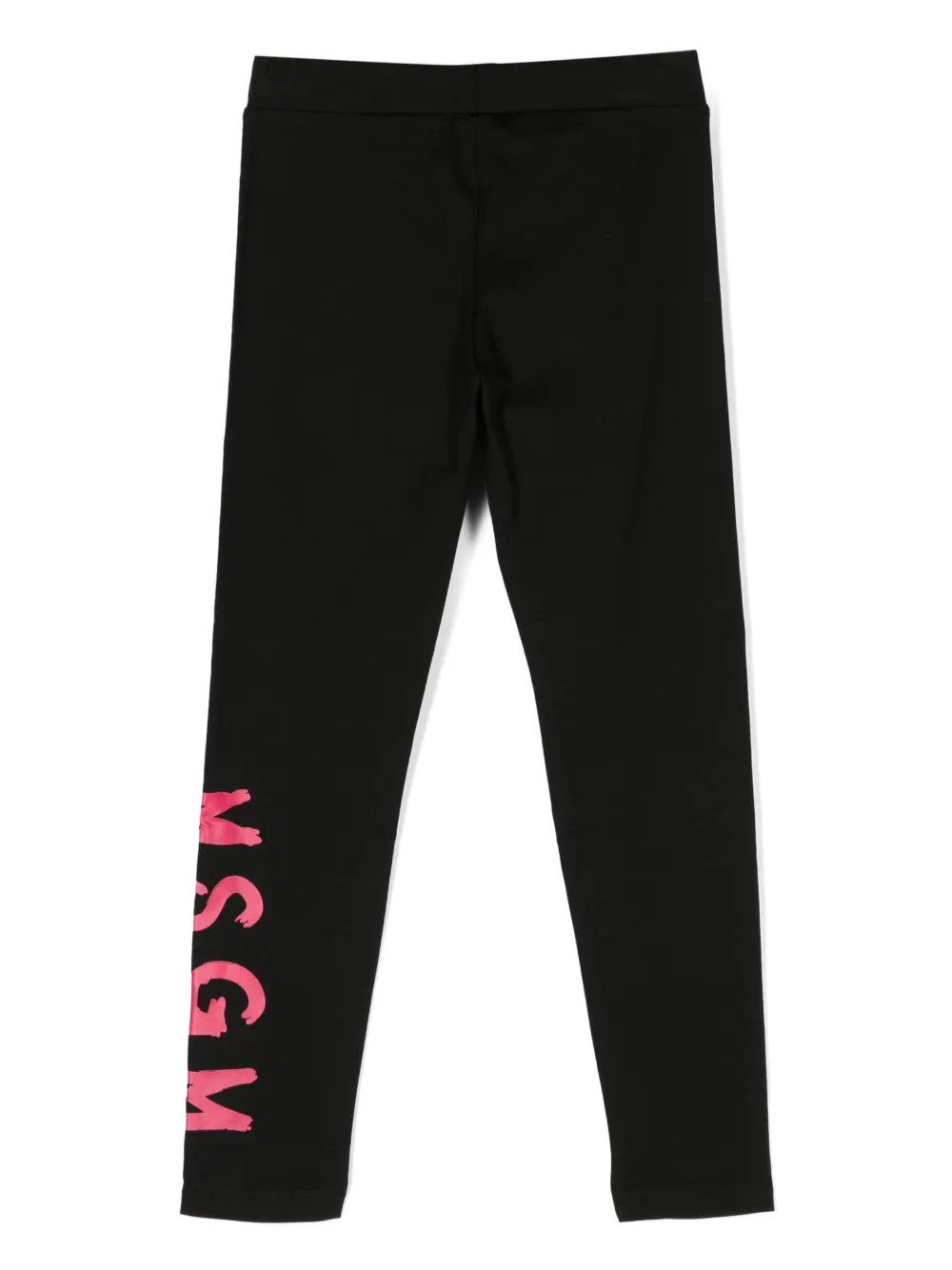 MSGM Kids logo-print cotton leggings - Zwart