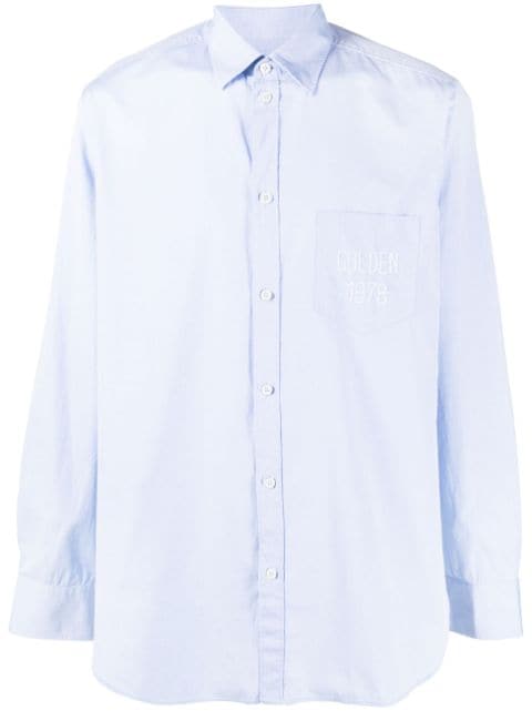 Golden Goose logo-embroidered cotton shirt 