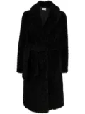 P.A.R.O.S.H. belted faux-shearling coat - Black