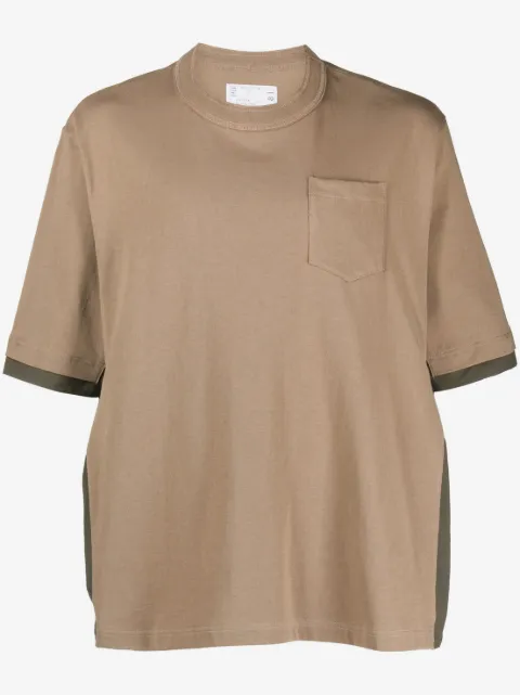 sacai colour-block cotton T-shirt