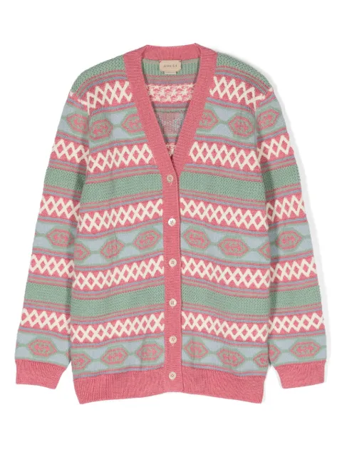 Gucci Kids Cardigan Interlocking G de lã