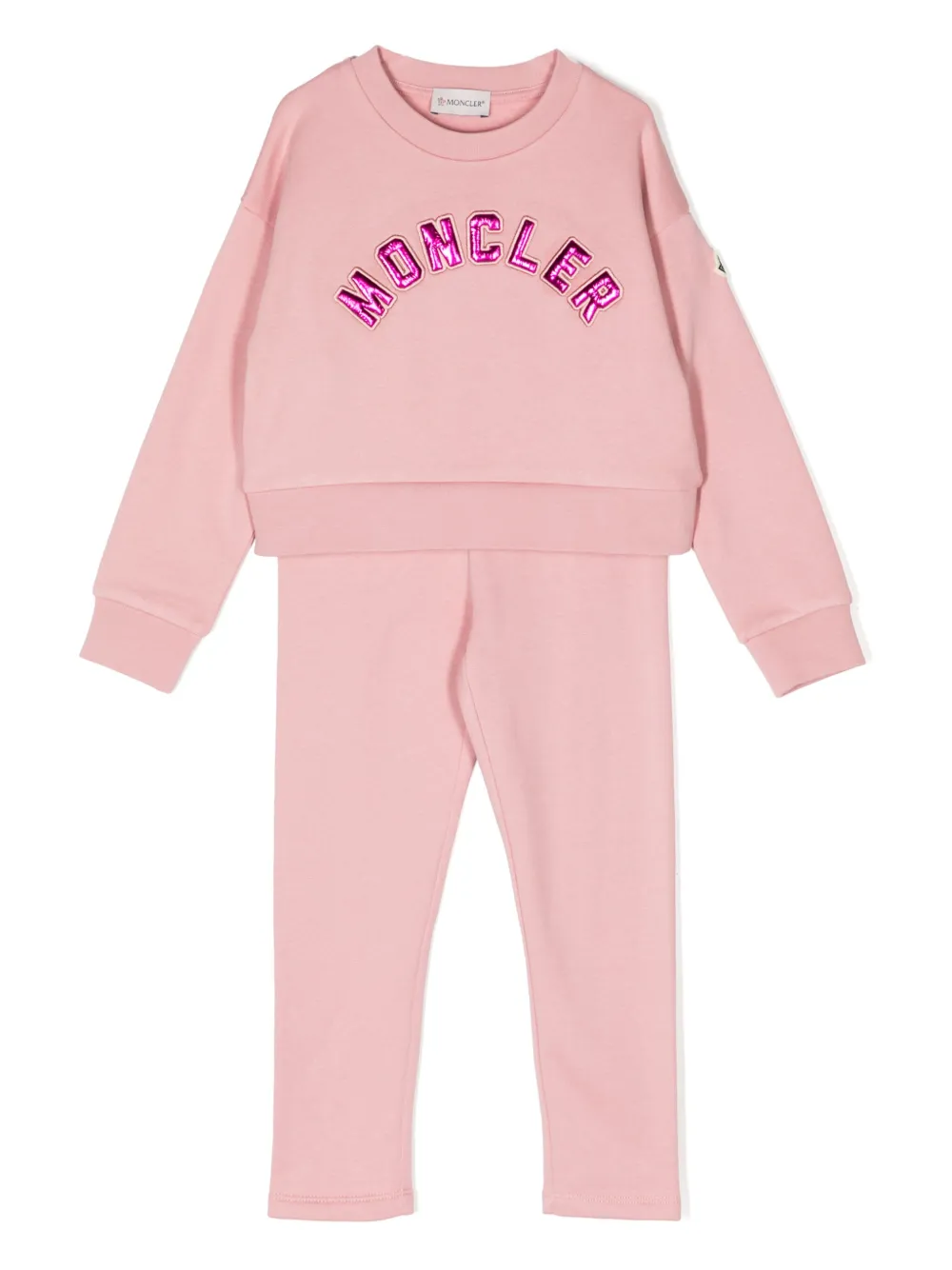 Moncler Enfant Conjunto de agasalho com patch de logo | Rosa | Image 1