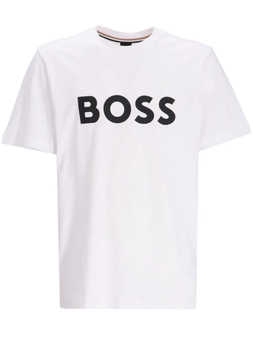 Shop Hugo Boss Logo-print Cotton T-shirt In White