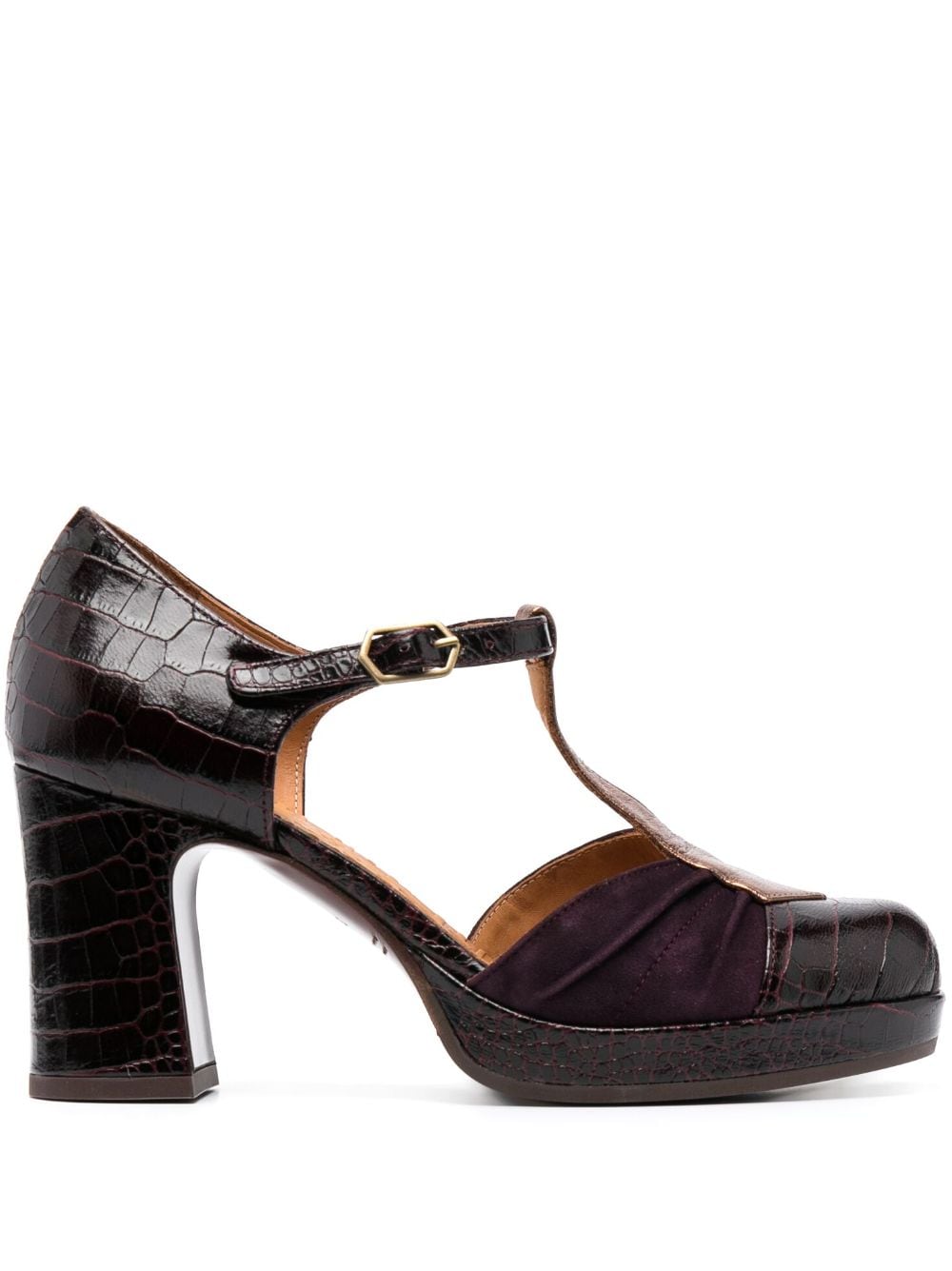 Chie Mihara Dajud 90mm T-bar Leather Pumps In Purple