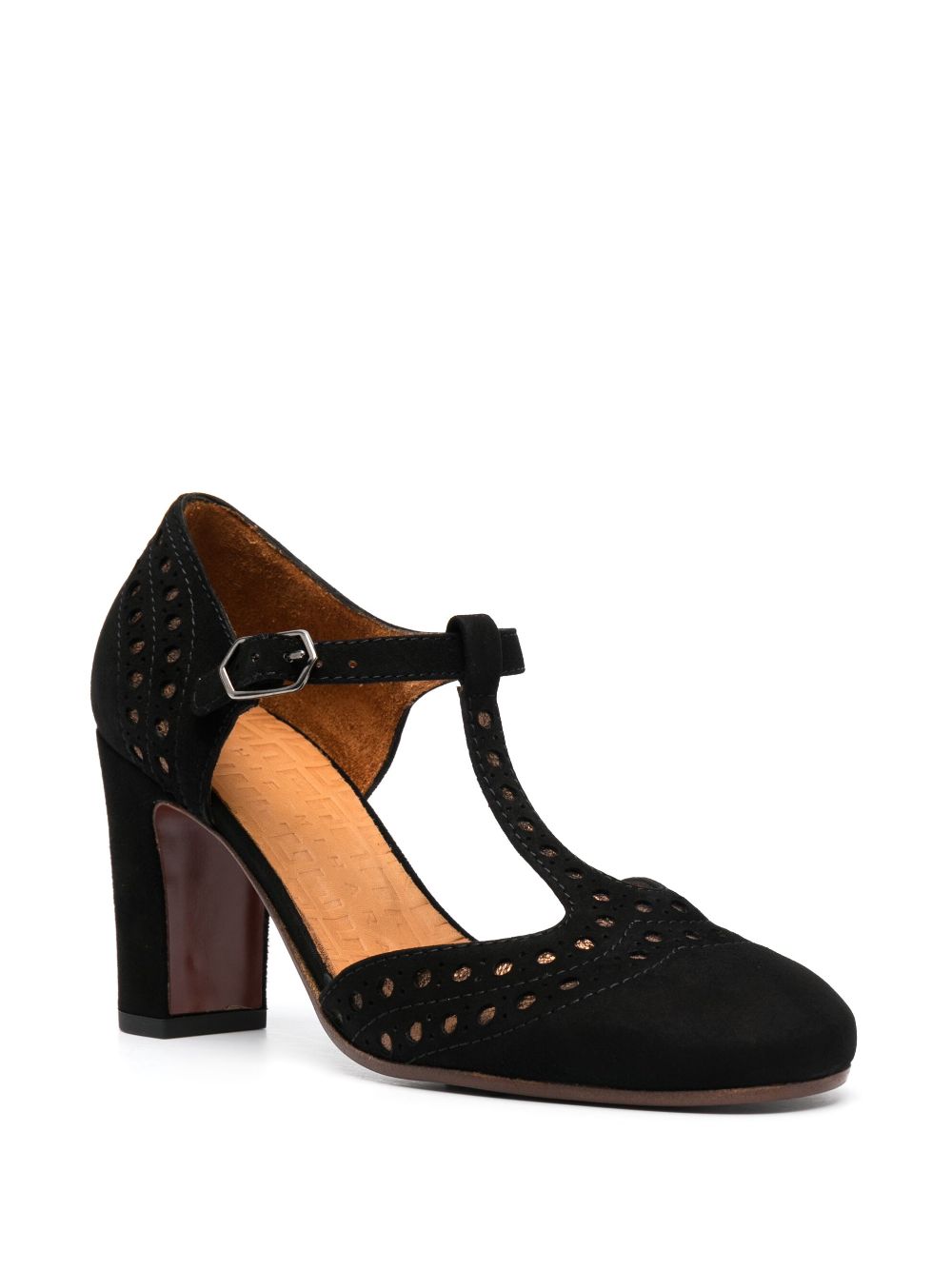 Chie Mihara Wante 90mm T-bar suede pumps - Zwart