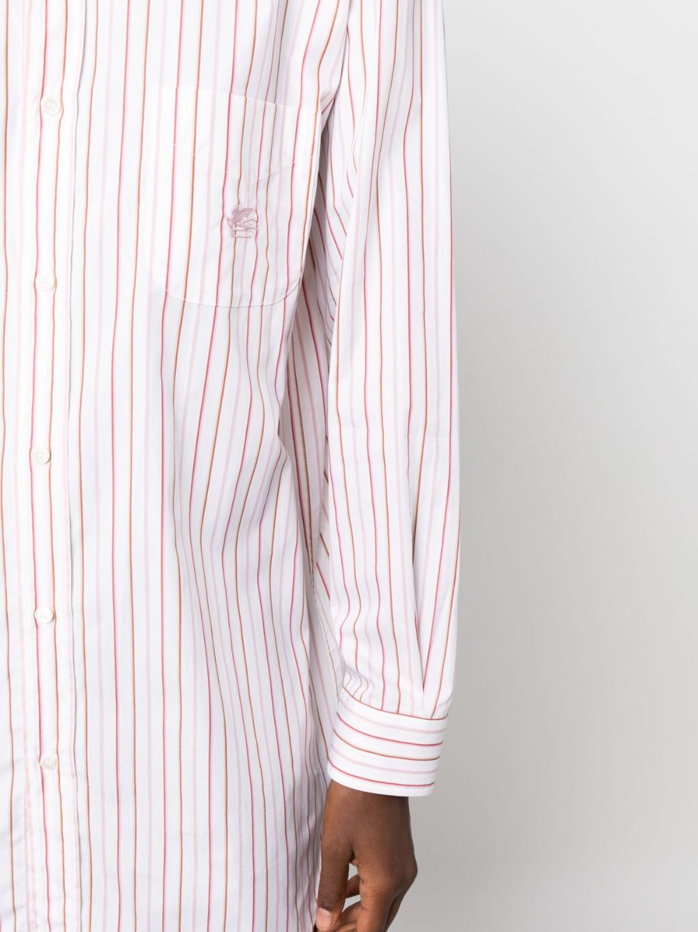 ETRO Pegaso-embroidered striped cotton shirt Women