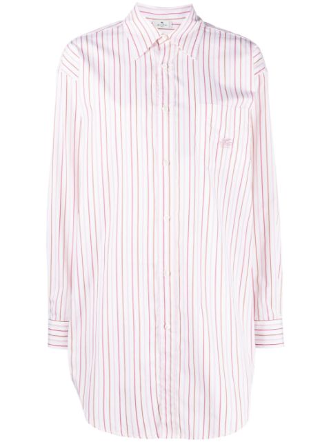 ETRO Pegaso-embroidered striped cotton shirt Women