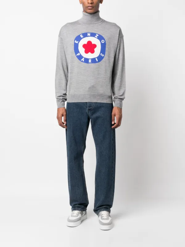 Kenzo ファインニット タートルネックセーター | グレー