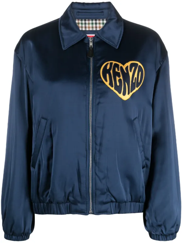 Kenzo heart-patch Satin Jacket - Farfetch