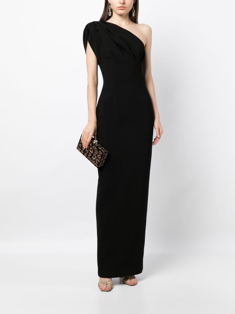 Shop Rachel Gilbert Winnie One-shoulder Gown Dress In Black