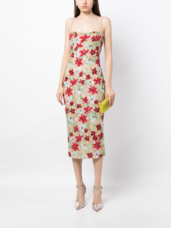 Floral embellished hotsell midi dress