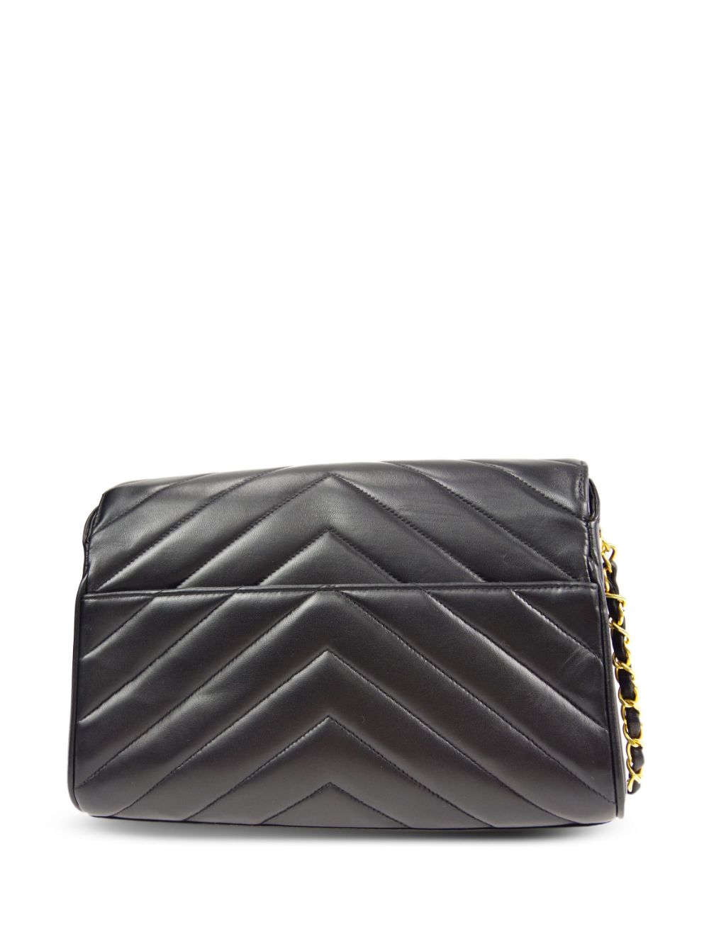 CHANEL Pre-Owned 1991-1994 Chevron medium Classic Flap shoulder bag - Zwart