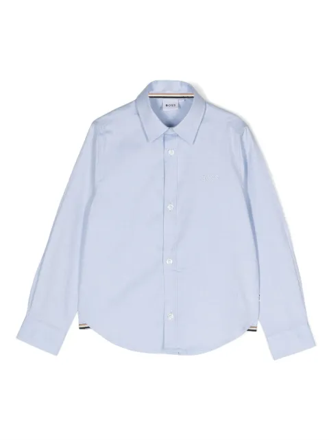 BOSS Kidswear logo-embroidered cotton shirt