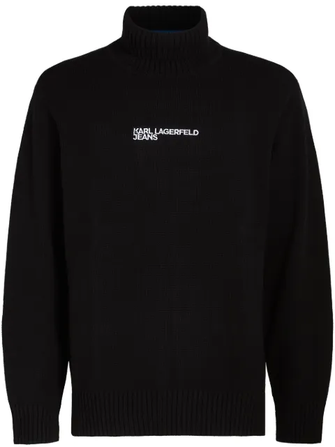 Karl Lagerfeld Jeans logo-embroidered fringed jumper