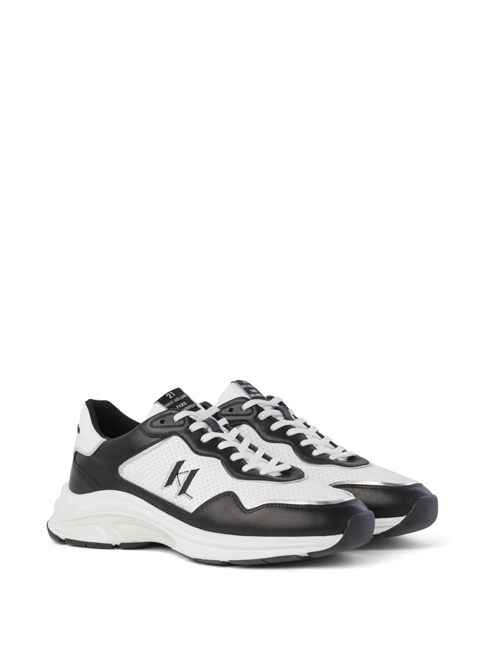 Karl Lagerfeld Lux Finesse two-tone leather sneakers - Wit