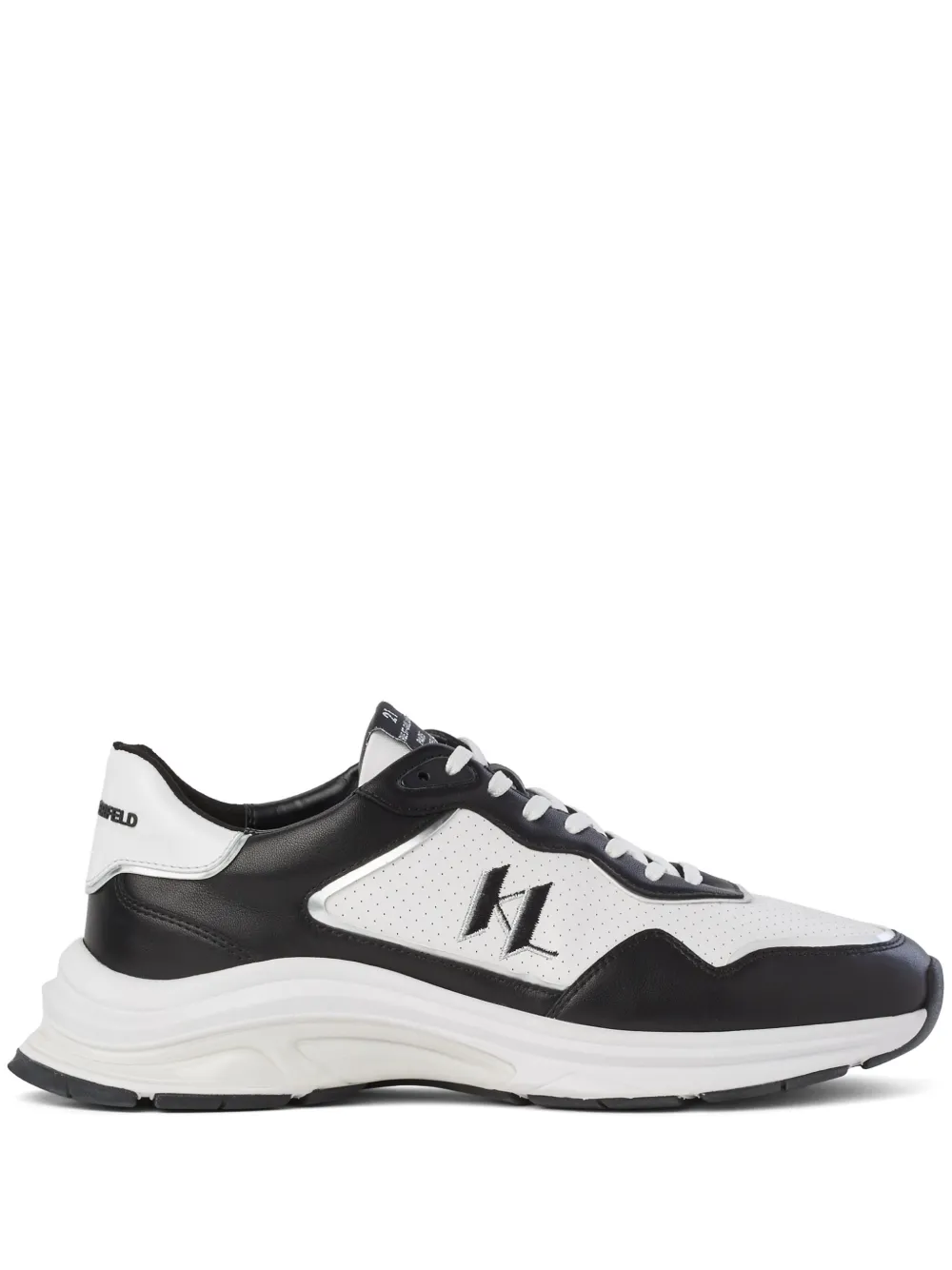Karl Lagerfeld Lux Finesse Two-tone Leather Sneakers In White