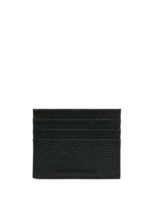 Porte-cartes à effet grainé - Emporio Armani - Modalova