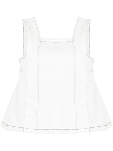 We11done cotton sleeveless cropped top