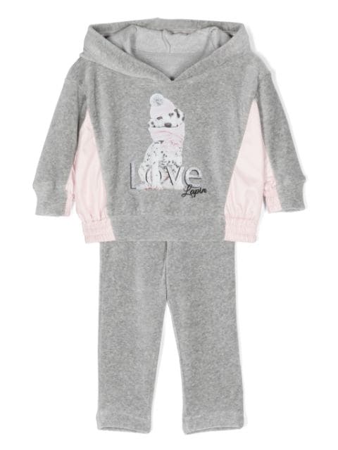 Lapin House panelled-design tracksuit set
