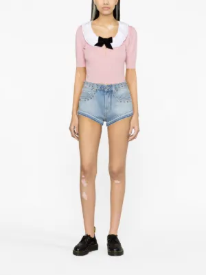 ショートパンツ ALESSANDRA RICH Woman Short White FABX3689K4264 0105 Alessandra Rich White Cotton Shorts - White | FABX3689K42640105