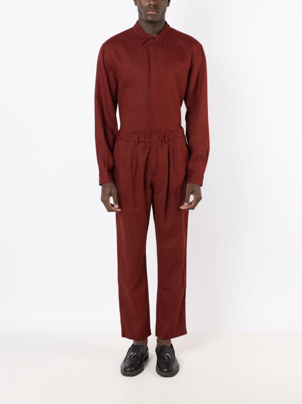 Handred Linnen pantalon - Rood