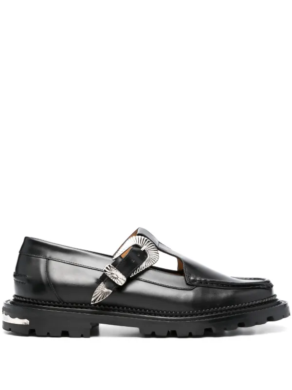 Toga Virilis buckle-fastening Leather Loafers - Farfetch