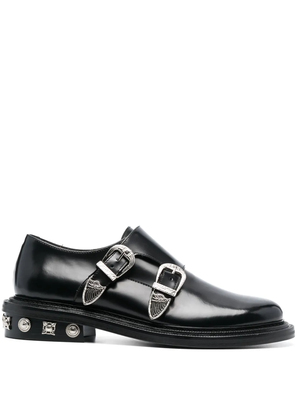 Toga Virilis Studded 40mm Leather Monk Shoes - Farfetch