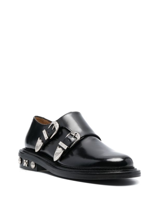 Toga Virilis Studded 40mm Leather Monk Shoes - Farfetch