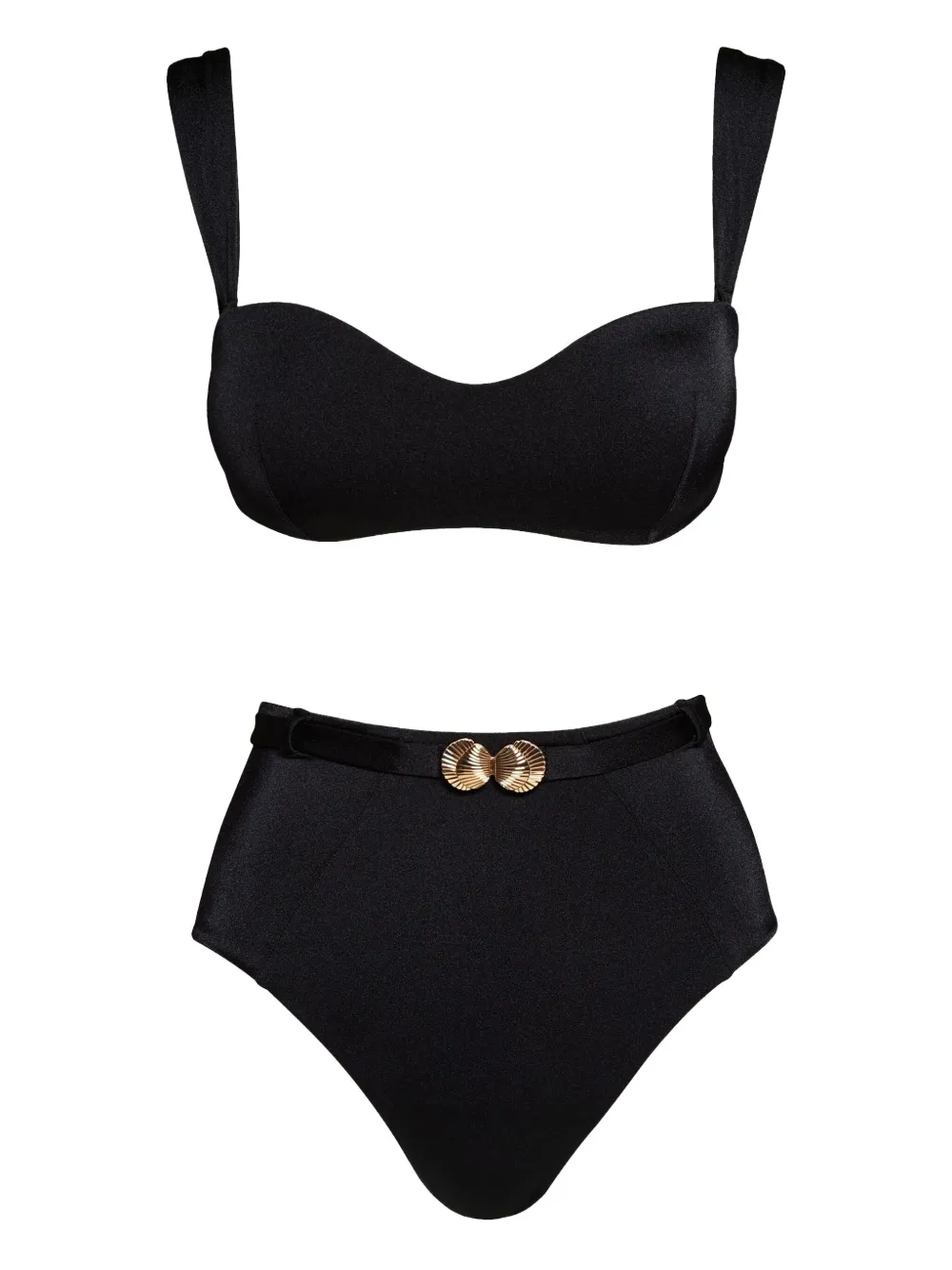 Noire Swimwear Seashell バンドゥ ビキニ - ブラック Noire Swimwear Seashell バンドゥ ビキニ - ブラック