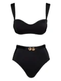 Noire Swimwear Seashell bandeau bikini set - Black