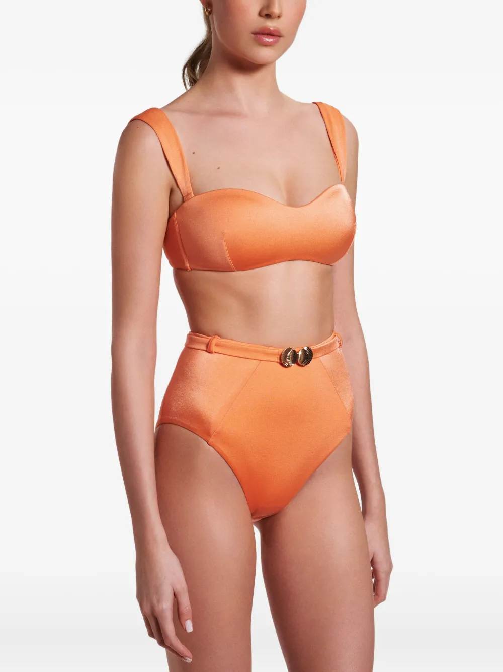  Noire Swimwear Bikini à Breloque Coquillage - Orange 
