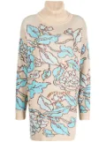 TWINSET x Marco Rambaldi floral-jacquard roll-neck jumper - Neutrals
