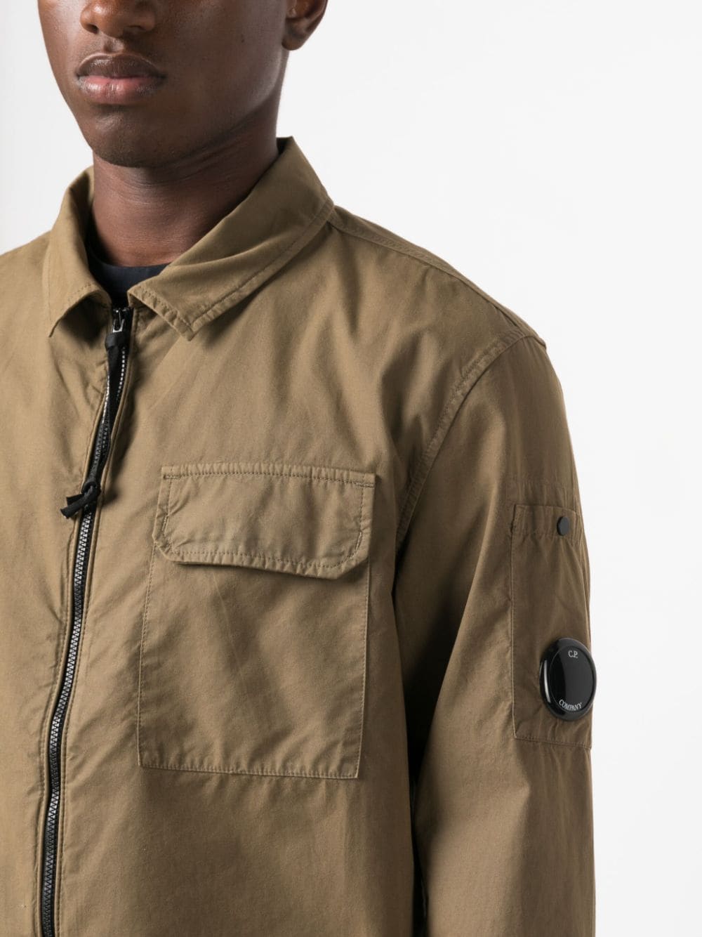 Cp company khaki on sale overshirt