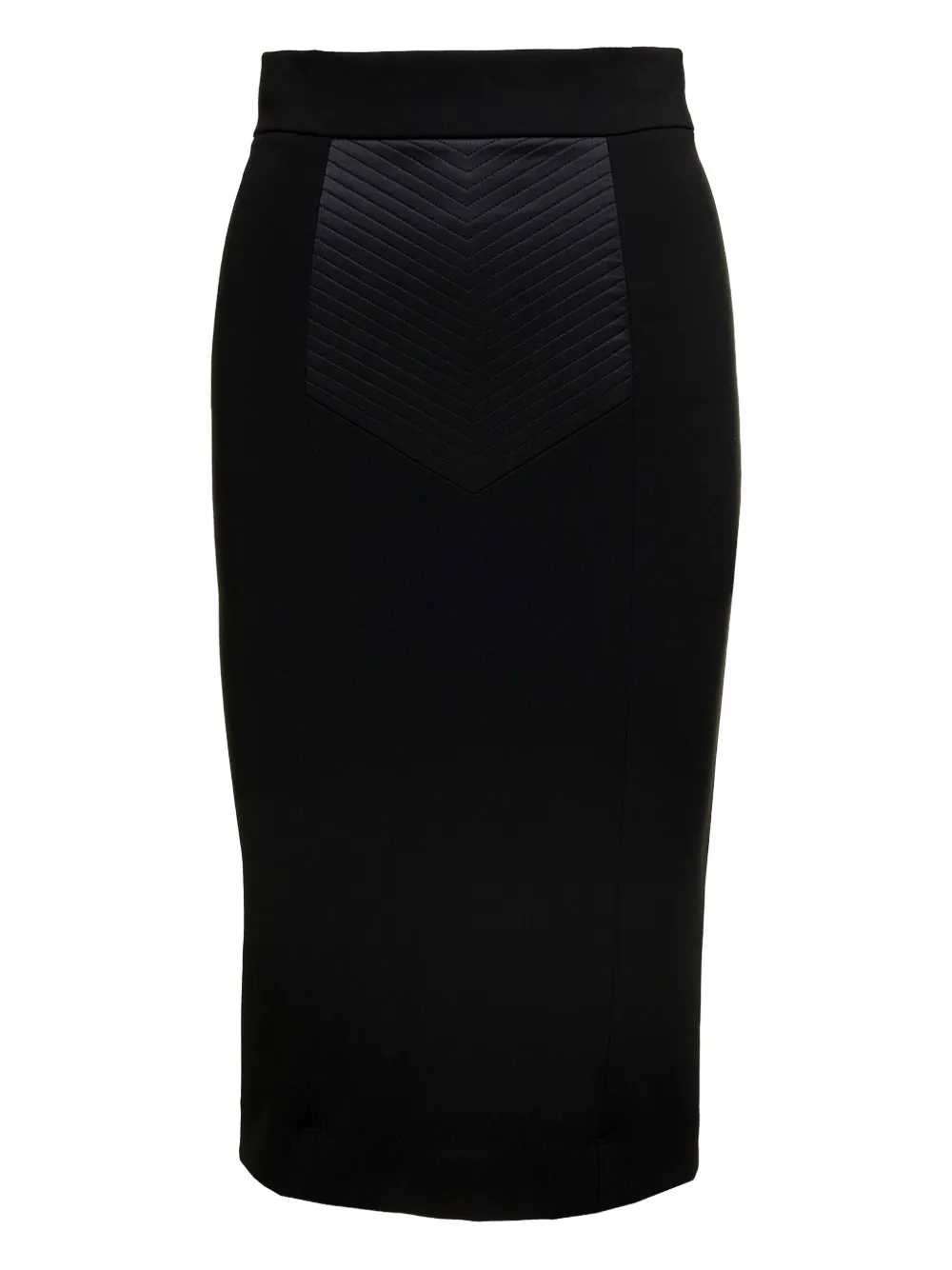 Dolce & Gabbana Chevron-panel Pencil Midi Skirt In Black