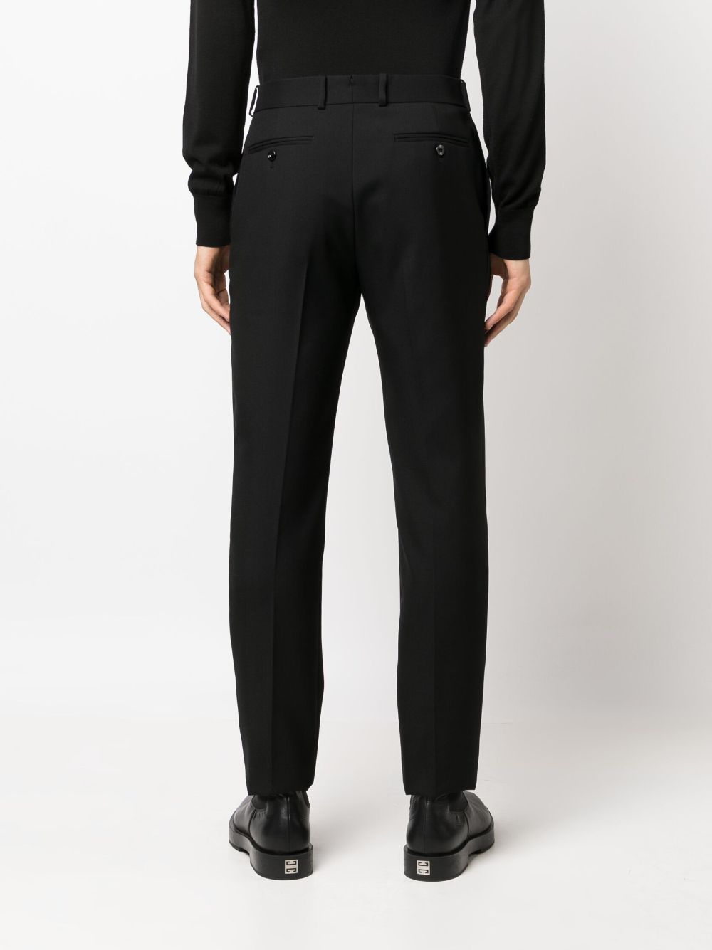 Shop Alexander Mcqueen Mid-rise Wool Tailored Trousers In Black