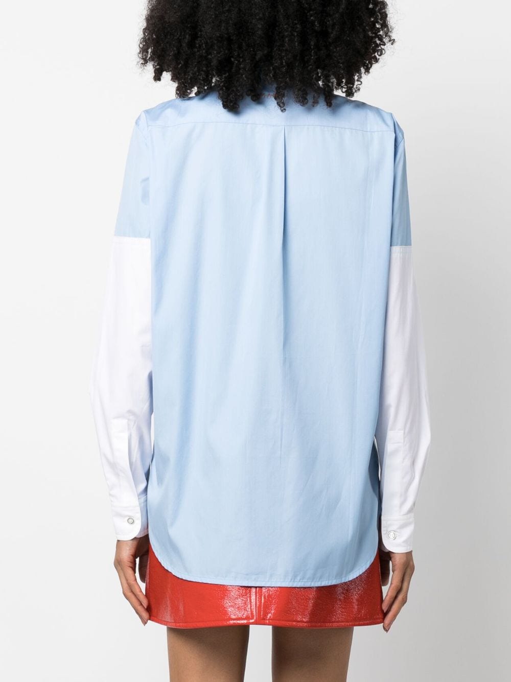 Shop Marni Long-sleeve Cotton Shirt In Blue