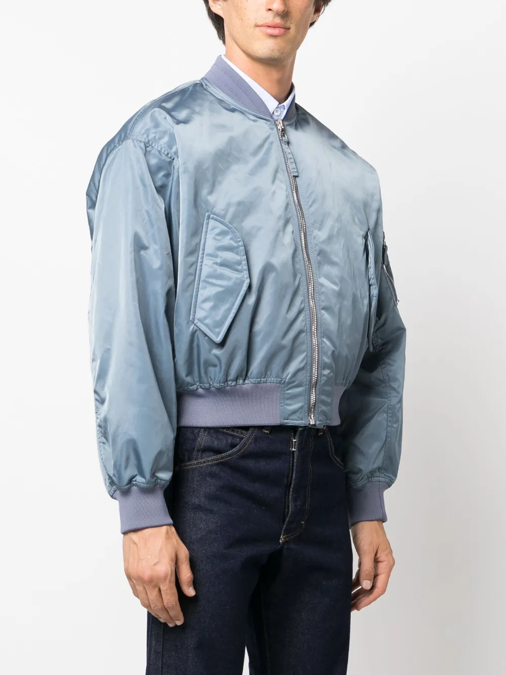 gucci logo print bomber jacket