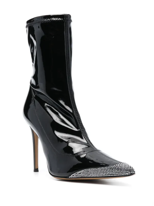 Alexandre Vauthier 105mm crystal-embellished patent-leather Boots Black  FARFETCH PH