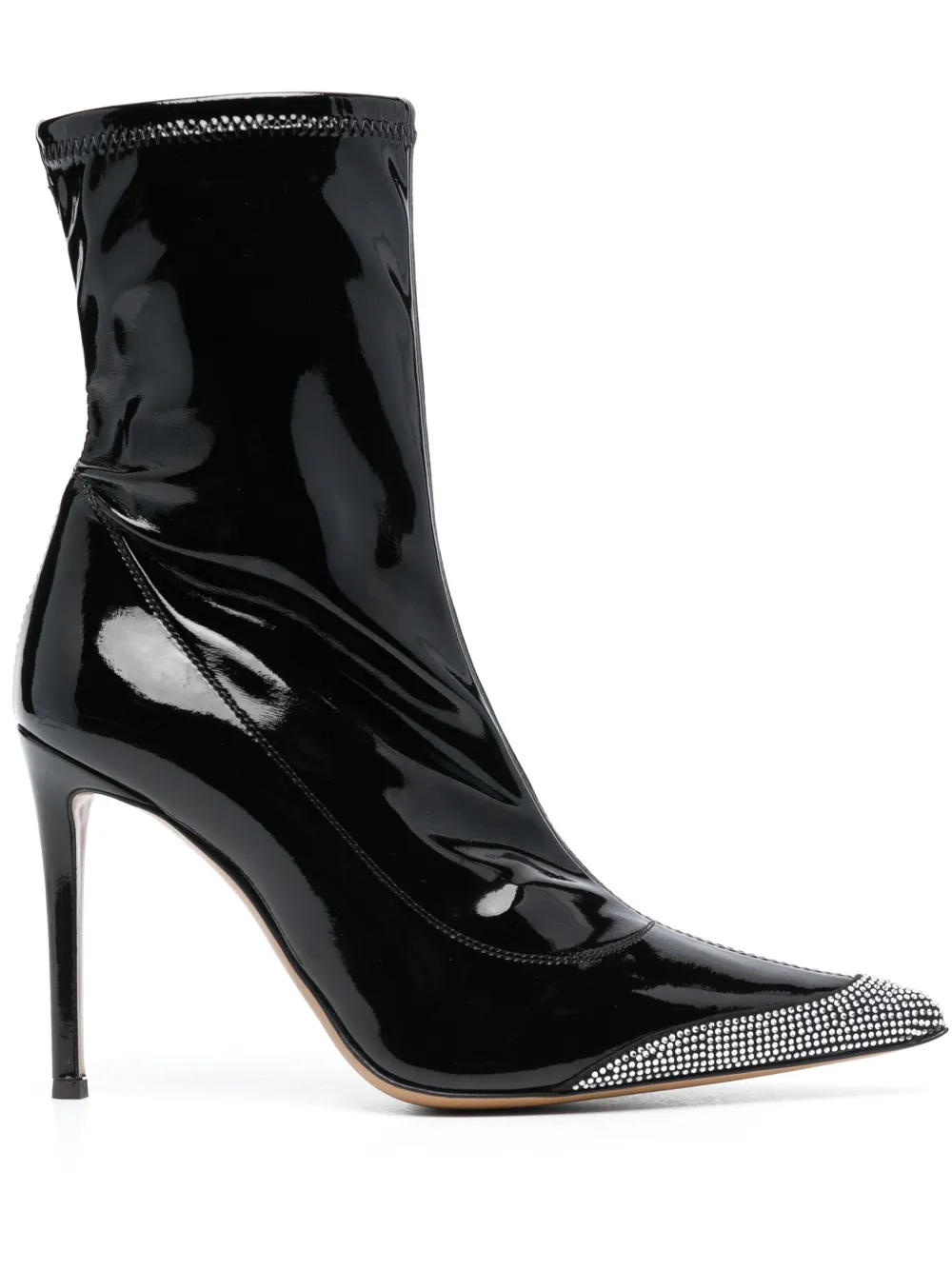 Alexandre Vauthier 105mm crystal embellished patent leather boots