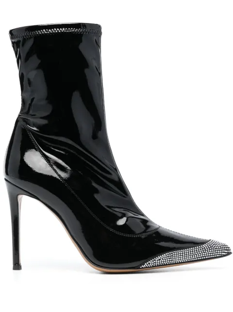 Alexandre Vauthier 105mm crystal-embellished patent-leather boots
