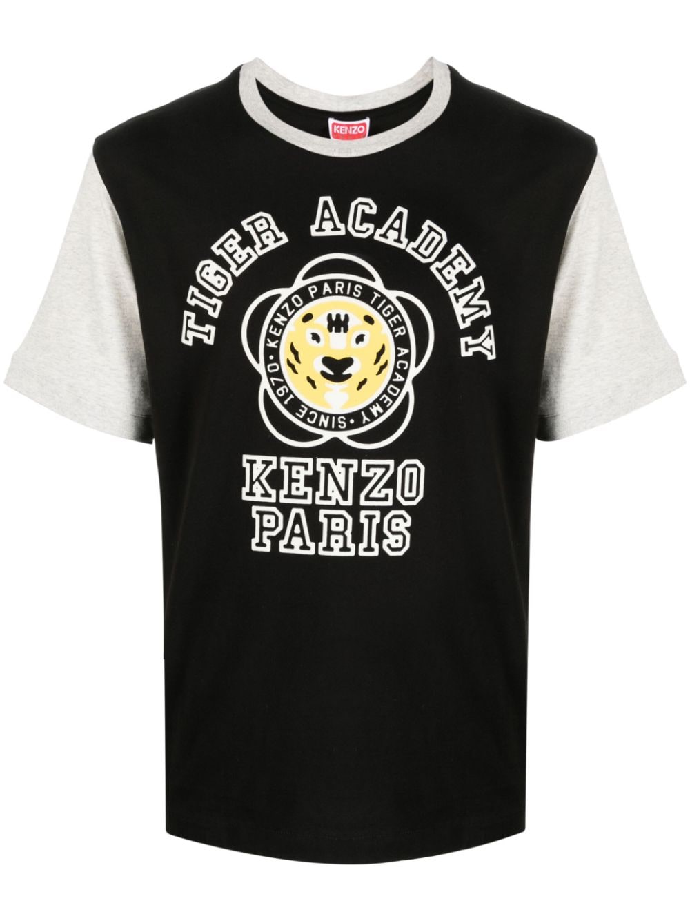 Shop Kenzo Logo-print Colour-block T-shirt In Black